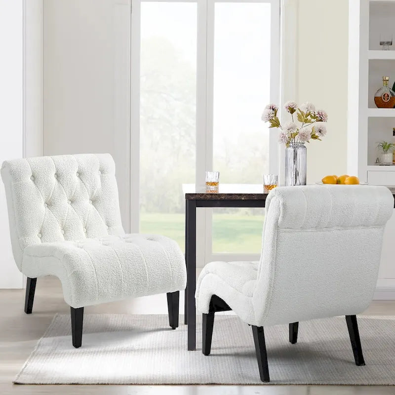 Ensemble de 2 fauteuils de salon rembourrés sans accoudoirs