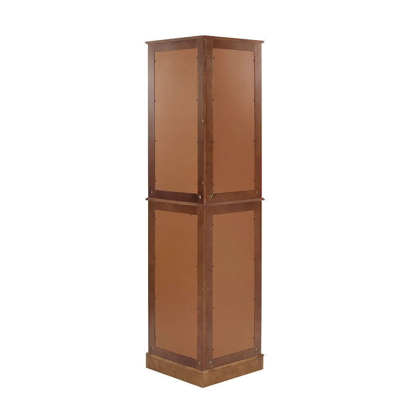 Vitrine d'angle avec lumières, étagères réglables en verre trempé, fond miroir