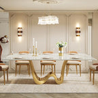 Grande table à manger rectangulaire en pierre frittée de 199,9 cm pour 6-8 personnes