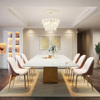 Grande table à manger rectangulaire en pierre frittée de 199,9 cm pour 6-8 personnes