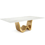 Grande table à manger rectangulaire en pierre frittée de 199,9 cm pour 6-8 personnes