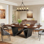 Grande table à manger rectangulaire en pierre frittée de 199,9 cm pour 6-8 personnes