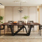 Grande table à manger rectangulaire en pierre frittée de 199,9 cm pour 6-8 personnes