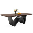 Grande table à manger rectangulaire en pierre frittée de 199,9 cm pour 6-8 personnes