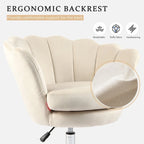 Fauteuil d'appoint pivotant, Chaise de coiffeuse, Chaise de bureau à roulettes, Hauteur réglable, Rose/Gris/Blanc