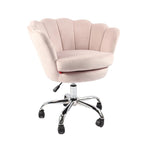 Fauteuil d'appoint pivotant, Chaise de coiffeuse, Chaise de bureau à roulettes, Hauteur réglable, Rose/Gris/Blanc