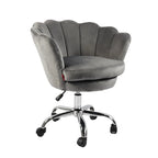 Fauteuil d'appoint pivotant, Chaise de coiffeuse, Chaise de bureau à roulettes, Hauteur réglable, Rose/Gris/Blanc