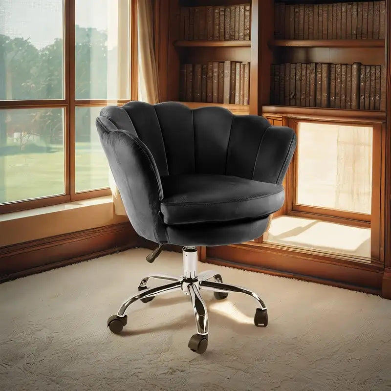 Fauteuil d'appoint pivotant, Chaise de coiffeuse, Chaise de bureau à roulettes, Hauteur réglable, Rose/Gris/Blanc