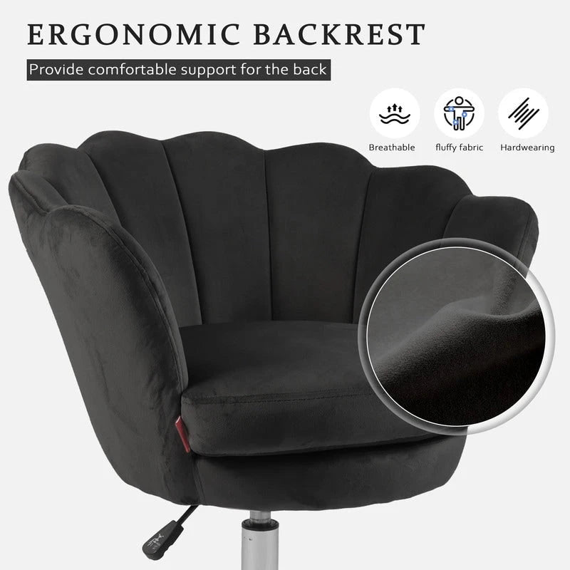 Fauteuil d'appoint pivotant, Chaise de coiffeuse, Chaise de bureau à roulettes, Hauteur réglable, Rose/Gris/Blanc