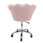 Fauteuil d'appoint pivotant, Chaise de coiffeuse, Chaise de bureau à roulettes, Hauteur réglable, Rose/Gris/Blanc
