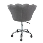 Fauteuil d'appoint pivotant, Chaise de coiffeuse, Chaise de bureau à roulettes, Hauteur réglable, Rose/Gris/Blanc