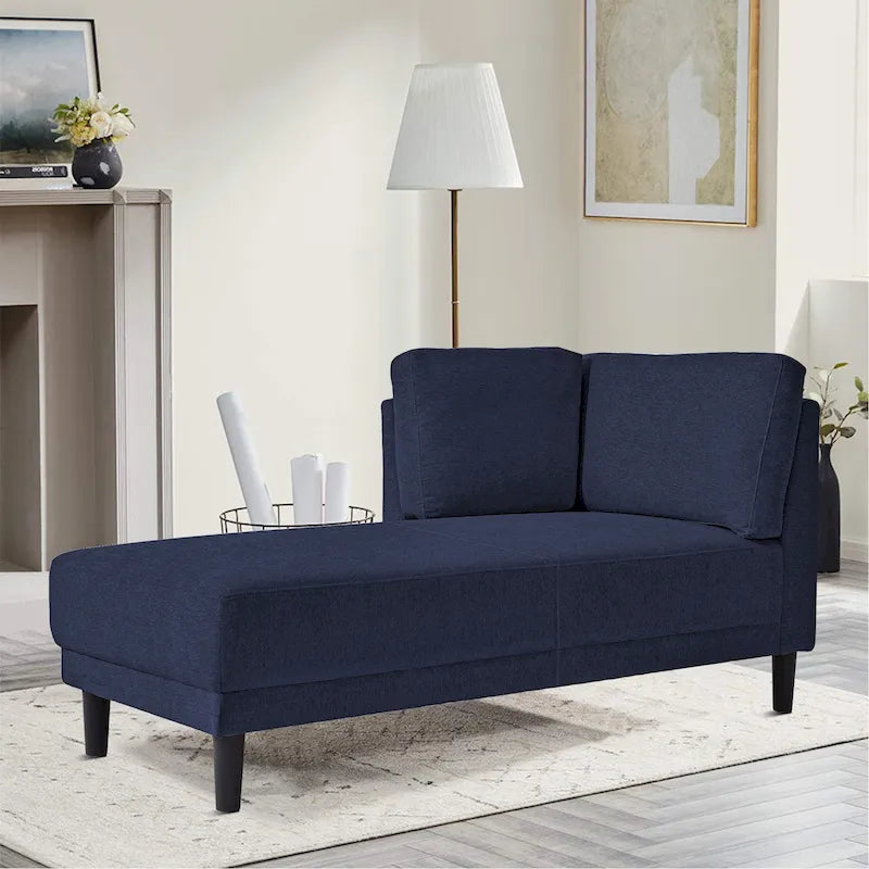 Chaise longue individuelle de loisirs élégante rembourrée en tissu de lin d'intérieur
