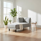 Chaise longue individuelle de loisirs élégante rembourrée en tissu de lin d'intérieur