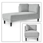 Chaise longue individuelle de loisirs élégante rembourrée en tissu de lin d'intérieur