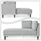 Chaise longue individuelle de loisirs élégante rembourrée en tissu de lin d'intérieur
