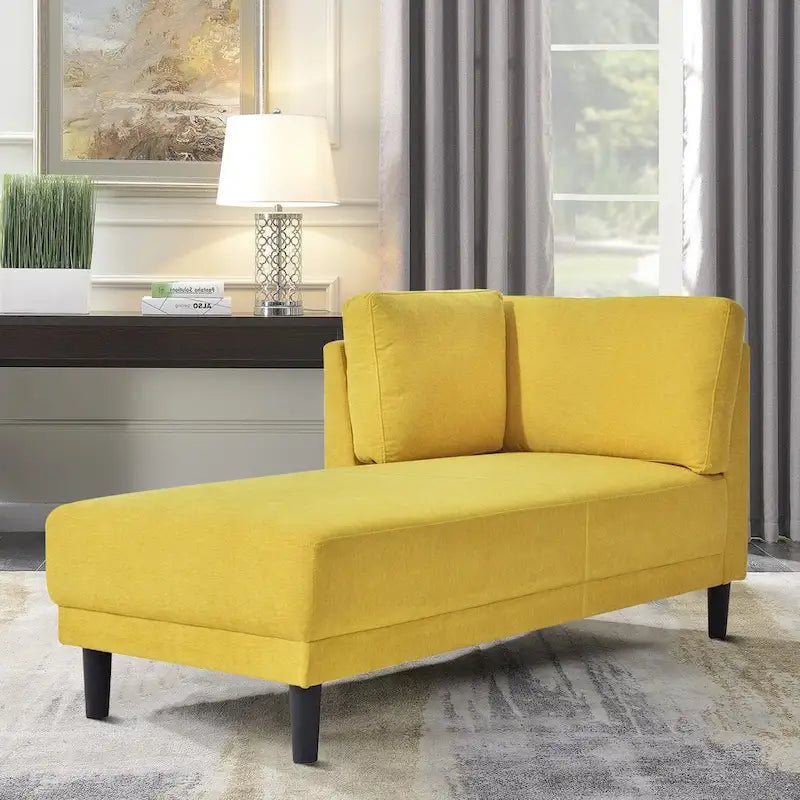 Chaise longue individuelle de loisirs élégante rembourrée en tissu de lin d'intérieur
