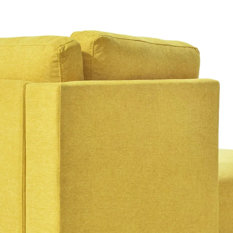Chaise longue individuelle de loisirs élégante rembourrée en tissu de lin d'intérieur