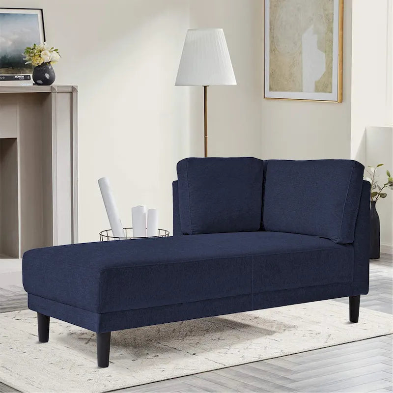 Chaise longue individuelle de loisirs élégante rembourrée en tissu de lin d'intérieur