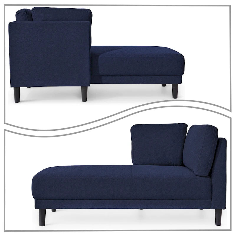 Chaise longue individuelle de loisirs élégante rembourrée en tissu de lin d'intérieur