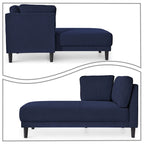 Chaise longue individuelle de loisirs élégante rembourrée en tissu de lin d'intérieur